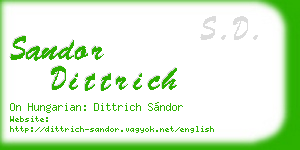 sandor dittrich business card